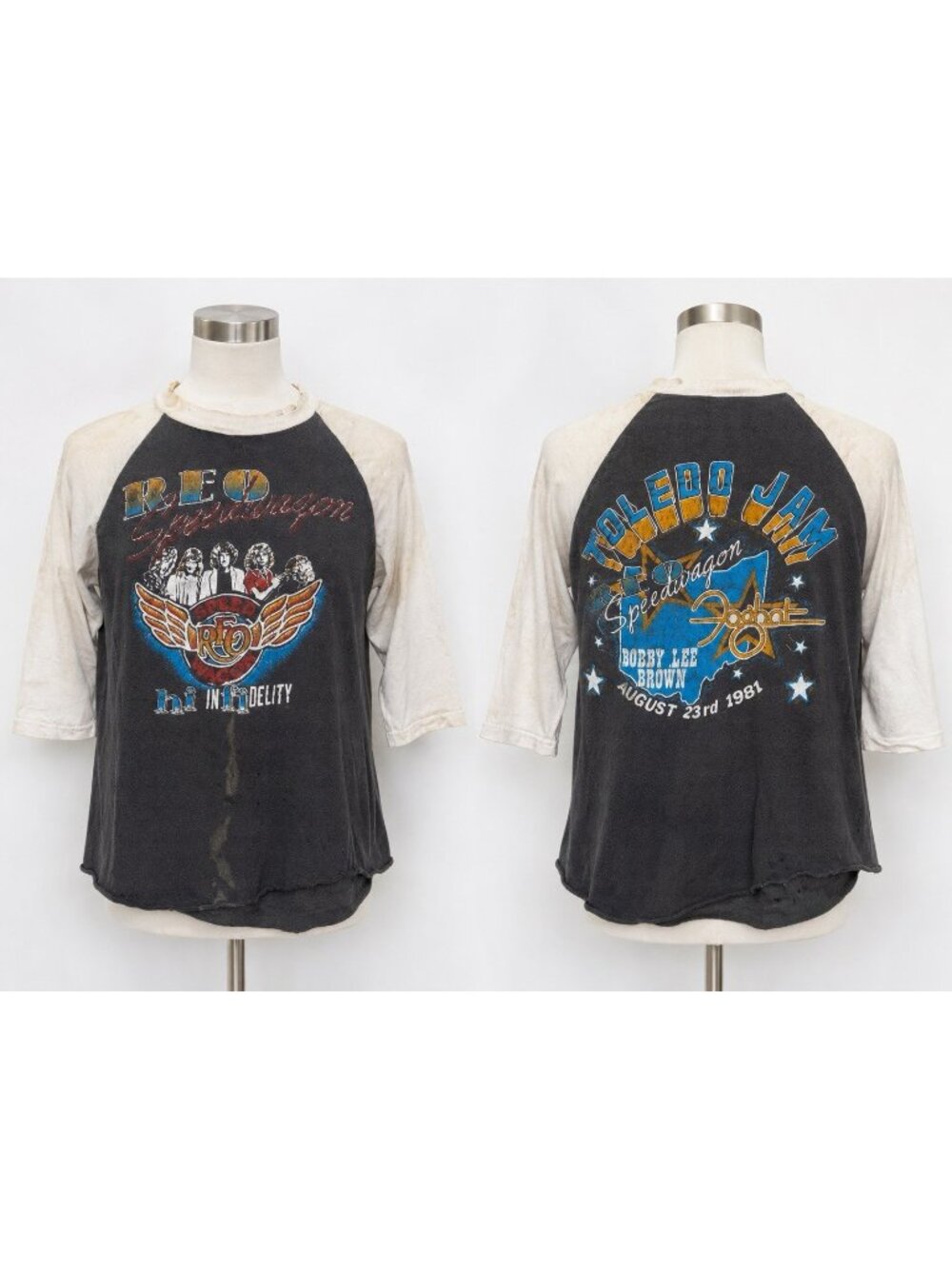 Vintage 1981 REO Speedwagon Hi Infidelity Toledo Jam Foghat Raglan Shirt